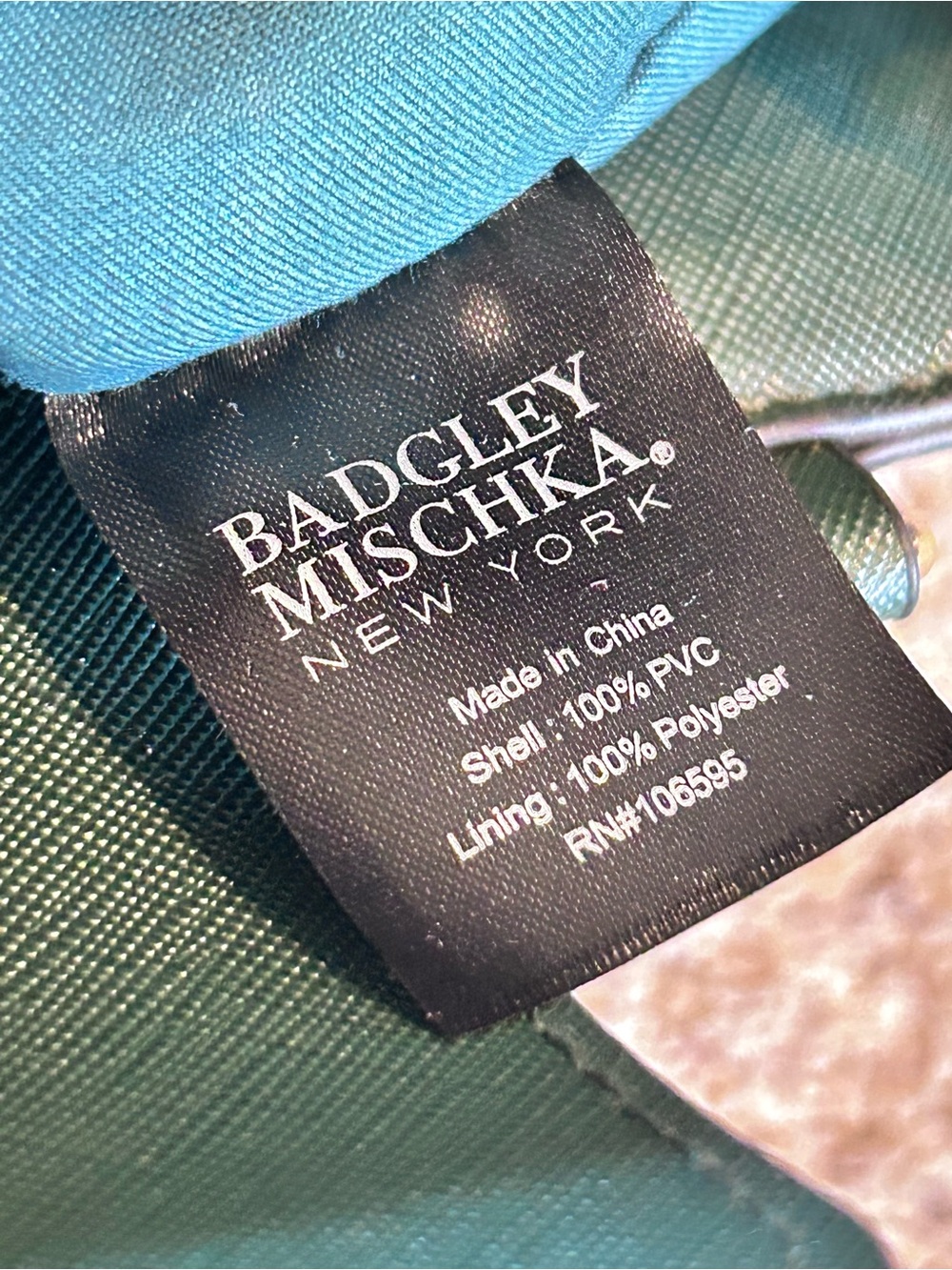 Badgley Mischka Vegan Saffiano Leather Emerald Green Crossbody Handbag 9x8 NEW - Picture 14 of 15